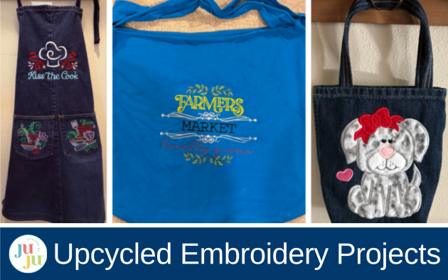 Upcycled Embroidery Projects: Easy DIY Aprons, Denim Bags & T-Shirt Market Bags from Old Clothes