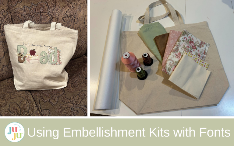 How to Use Embroidery Embellishment Kits with Fonts (Layering, Swapping Letters & Mixing DBJJ Kits)