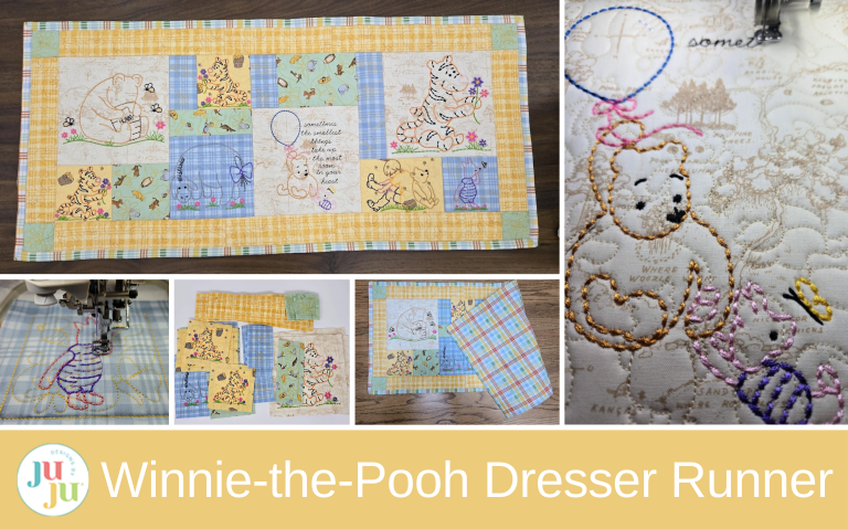DIY Winnie-the-Pooh Nursery Dresser Runner with Machine Embroidery
