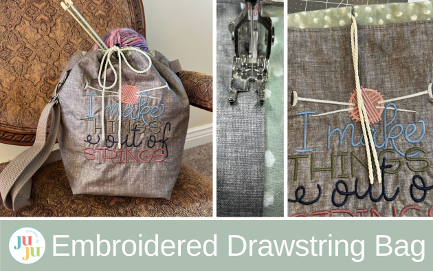 DIY Embroidered Drawstring Shoulder Bag for Everyday Use