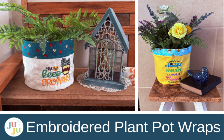 DIY Embroidered Plant Pot Wraps for Stylish Home Decor