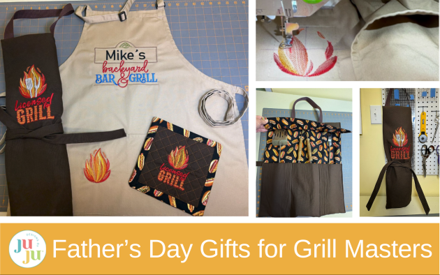 DIY Father’s Day Grill Master Gifts: Apron, BBQ Tool Organizer & Pot Holder