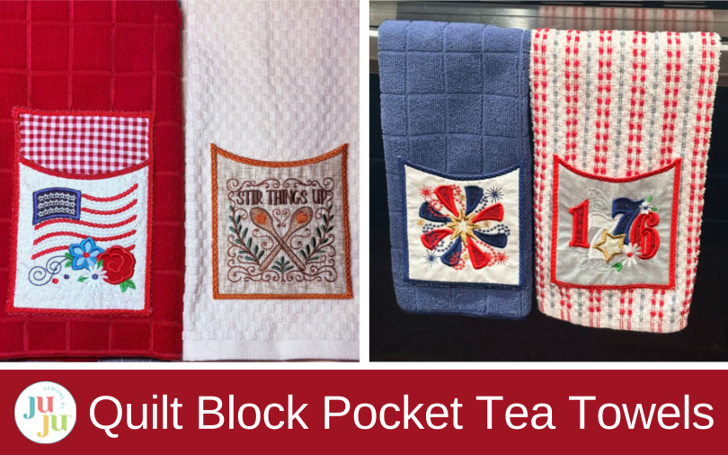 Star Spangled Stitches Project: Quilt Block Pocket Tea Towels