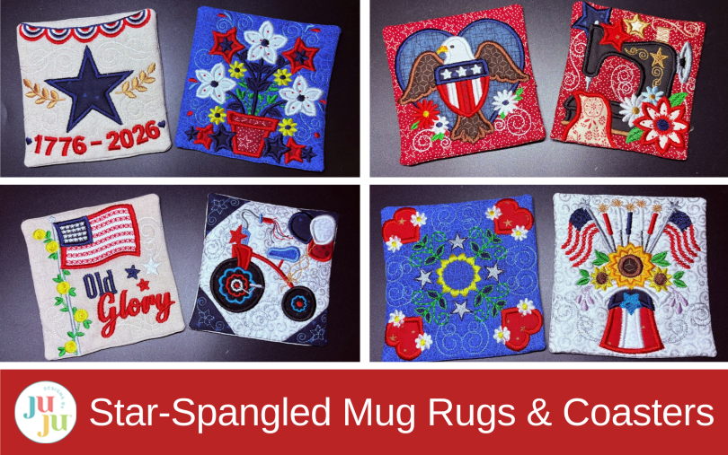 Star Spangled Stitches Project: Patriotic Mug Rugs and Coasters