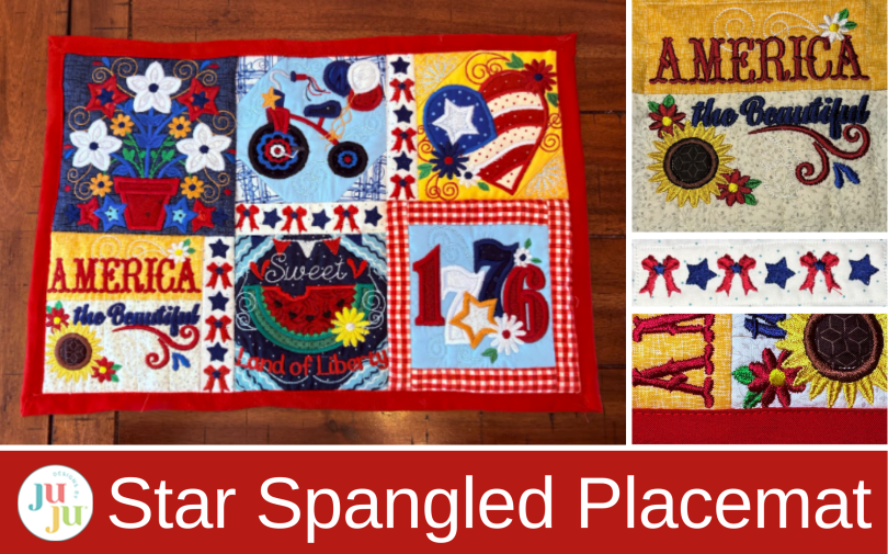 Star Spangled Stitches Project: A Patriotic Embroidered Placemat