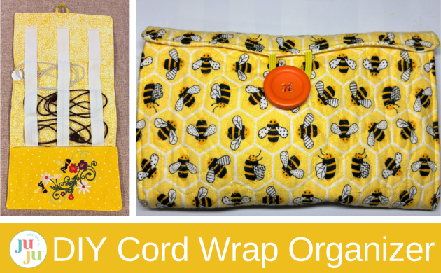 How to Make a Cord Wrap Organizer with Pocket (DIY Charging Cable Holder Tutorial)