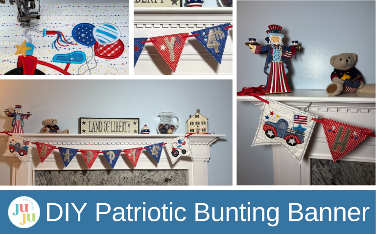 Star Spangled Stitches Project: DIY Patriotic Bunting Banner (Embroidered Pennant Garland Tutorial)