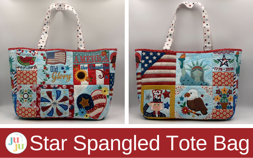 Star Spangled Stitches Project: DIY Quilted Tote Bag (Patriotic Embroidery Patchwork Tutorial)