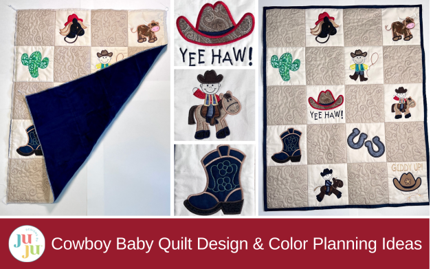 How to Design a Cowboy Baby Quilt with Quilting Backdrops™, Embroidery Software & AI Color Planning