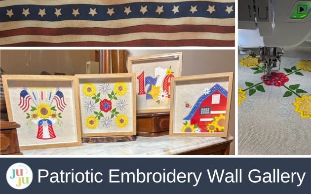 Star Spangled Stitches Project: Framed Patriotic Embroidery Wall Gallery Ideas