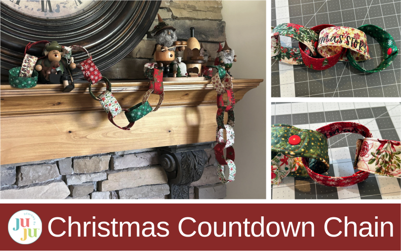 How to Make an Embroidered Christmas Countdown Chain with Quilting Backdrops