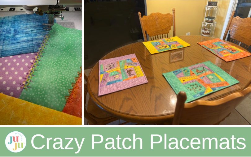 How to Make Crazy Patch Placemats with Embroidery Blocks (Colorful Quilted Table Decor)