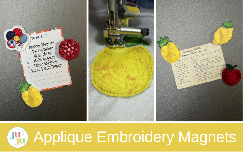 How to Turn Applique Embroidery Designs into DIY Fabric Magnets