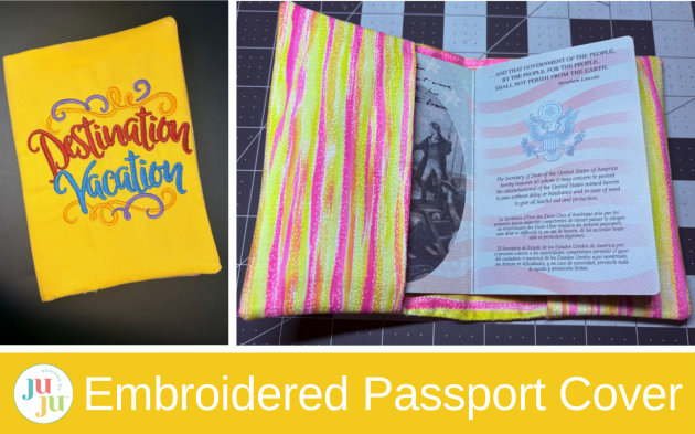 DIY Passport Cover with Machine Embroidery