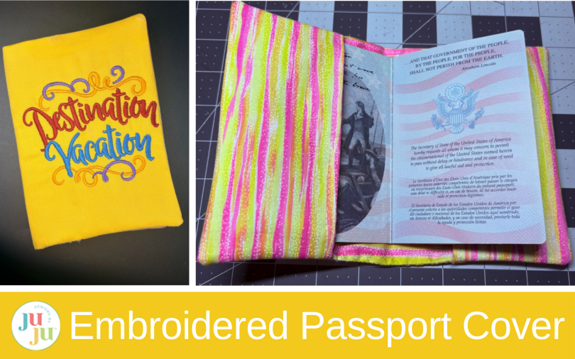 DIY Passport Cover with Machine Embroidery