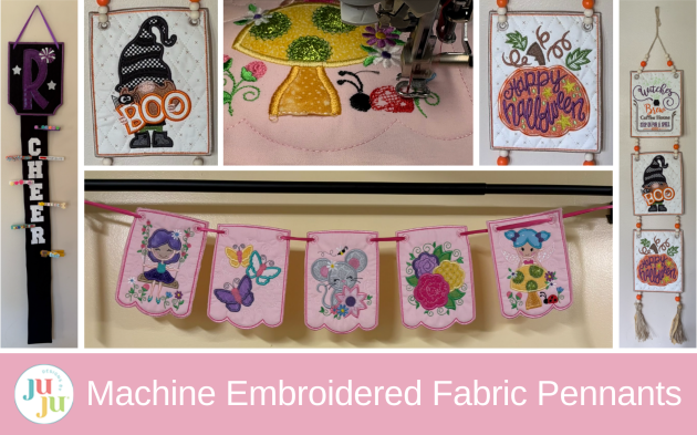 How to Make Fabric Wall Pennants and Buntings with Machine Embroidery