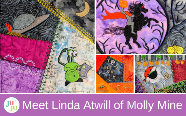 Meet Linda Atwill of Molly Mine: The Stories Behind Spooky Crazy Patch Embroidery Designs
