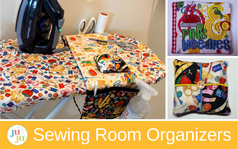 How to Make a Sewing Needle Keeper and Ironing Board Organizer with Machine Embroidery