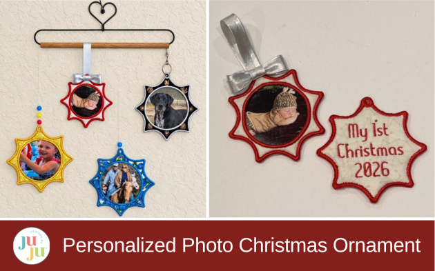 How to Make a Personalized Photo Christmas Ornament with Machine Embroidery
